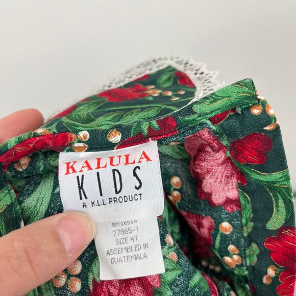 Vintage Kalula Kids Festive Floral Dress 4T - Picture 5 of 8